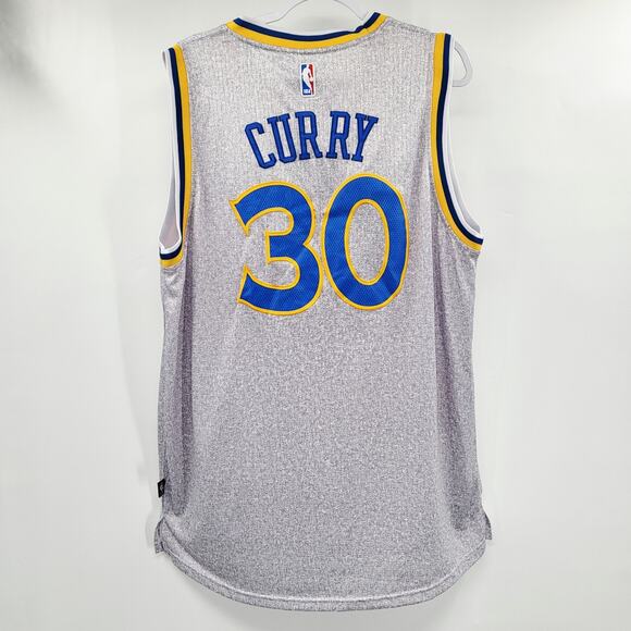 Adidas Golden State Warriors Stephen Curry 30 NBA Jersey Gray Multicolored Sz XL - Picture 2 of 9